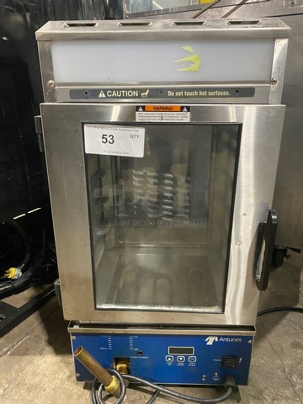 Antunes Commercial Countertop Heated Food Holding/ Display Cabinet Merchandiser! With Front Access Doors! Glass All Around! Stainless Steel Body! Model: SDC500 SN: 17091345 120V 60HZ 1 Phase