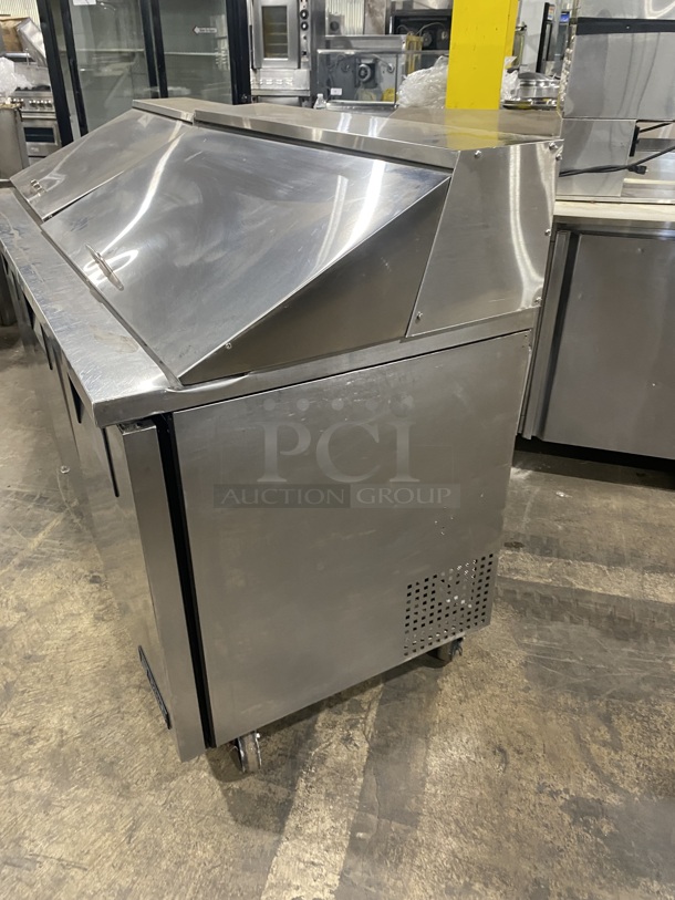 True Commercial Refrigerated Mega Top Sandwich Prep Table! With 3 Door Refrigerated Storage Space Underneath! All Stainless Steel! On Casters! Model TSSU-72-18 Serial 1-4477571! 115V 1 Phase! - Image 2 of 9