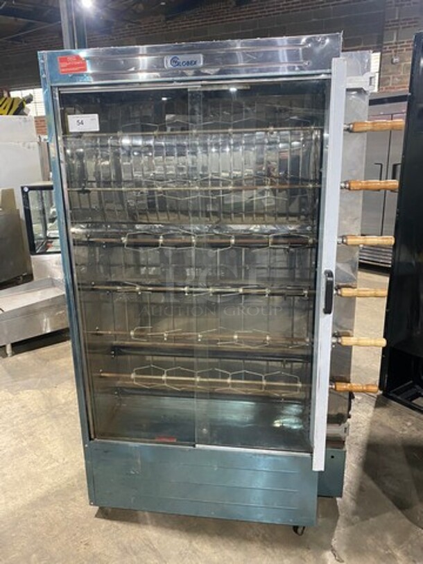 LATE MODEL! 2016 Globex Commercial LP Powered Rotisserie Machine! With View Through Door! All Stainless Steel! On Casters! Model: FRT6 SN: 1617921