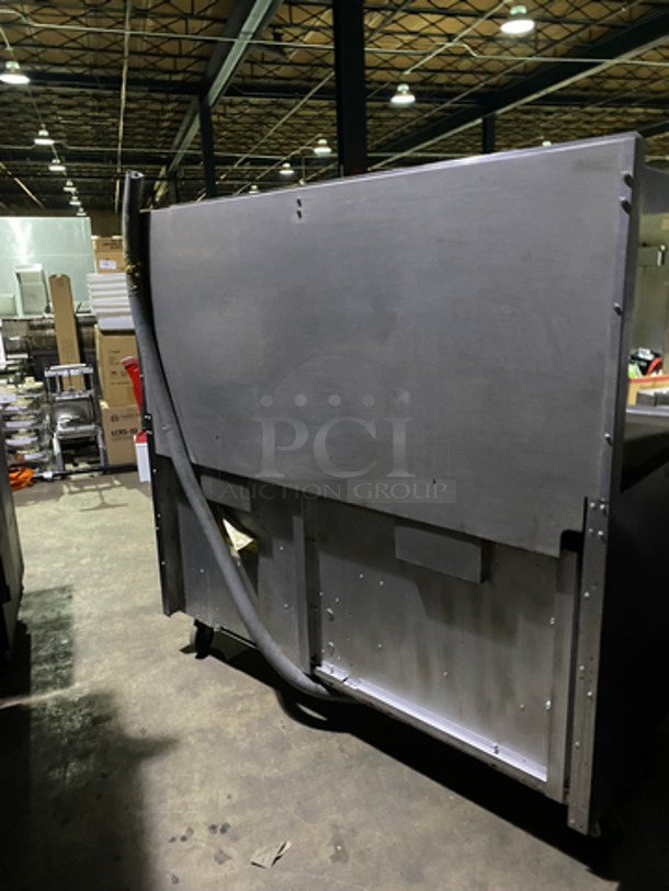 AN AMAZING FIND! Vulcan Commercial Natural Gas Powered 36 Inch French Top/24 Inch Flat Griddle Combo! With Backsplash & Overhead Salamander Shelf! With 2 Full Size Ovens Underneath! With Metal Oven Racks! All Stainless Steel! On Casters! Model: E60FL227 SN: 481550759 208/240V 1 Phase - Image 4 of 11