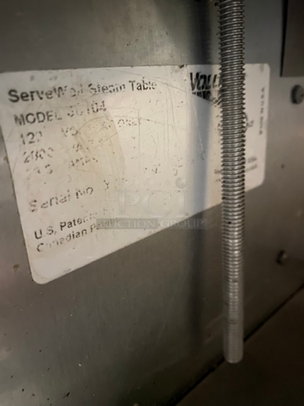 Serve Well By Vollrath Commercial Electric Powered 4 Bay Steam Table! With Storage Area Underneath! All Stainless Steel! On Legs! - Image 9 of 10