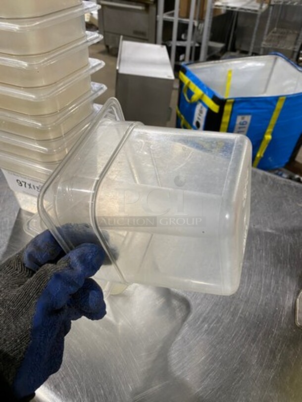 Cambro Clear Poly 1/6x4" Food Containers! 15x Your Bid! - Image 7 of 8