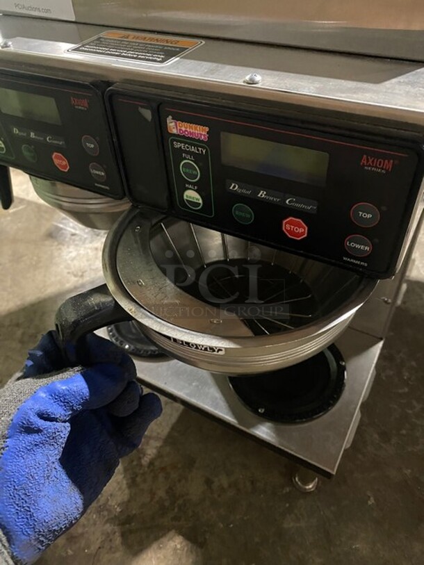 Bunn Commercial Countertop Dual Coffee Brewing Machine! With 4 Coffee Pot Warming Stations! All Stainless Steel! On Small Legs! Model: AXIOM2/2TWIN SN: AXTN017098 120/208/240V 1PH - Image 7 of 9