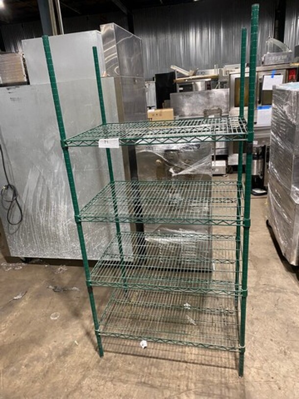 Metro 4 Tier Shelf! On Legs! BUYER MUST DISMANTLE! PCI CANNOT DISMANTLE FOR SHIPPING! PLEASE CONSIDER FREIGHT CHARGES! - Image 1 of 5