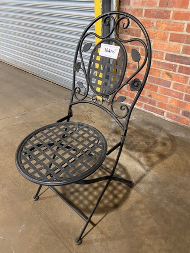 Black Metal Foldable Patio Chairs! 10x Your Bid! - Image 2 of 6