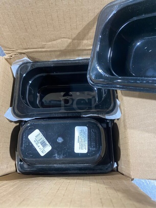 NEW! IN THE BOX! Carlisle Black Poly 1/9x2.5" Food Containers! - Image 3 of 7