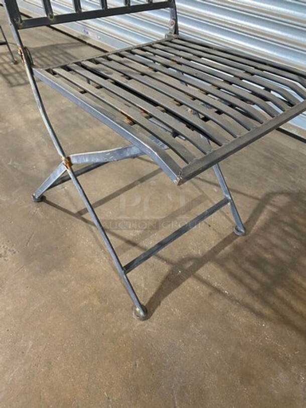 Black Metal Foldable Patio Chairs! 10x Your Bid! - Image 4 of 5