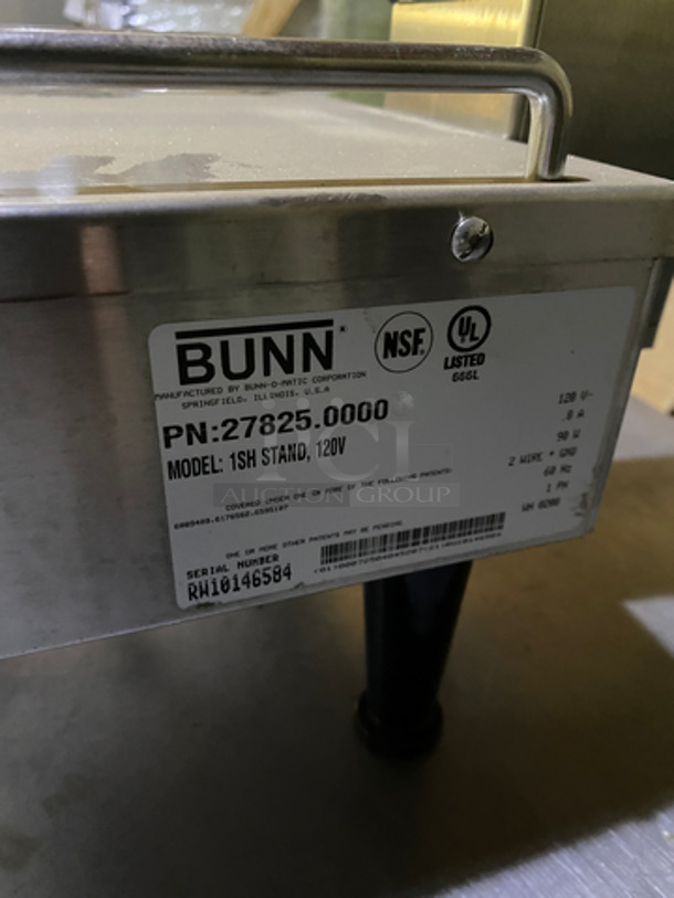 Bunn Commercial Countertop Single Coffee Warming/Holding Station! All Stainless Steel! On Legs! Model: 1SHSTAND SN: RW10146584 120V 60HZ 1 Phase - Image 6 of 7
