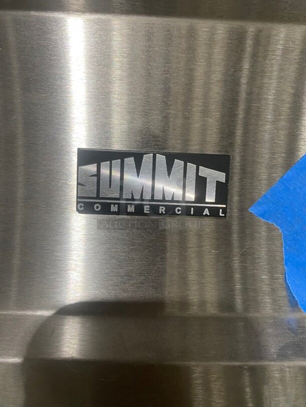 Summit Stainless Steel Commercial 2 Door Reach In Cooler w/ Poly Coated Racks on Commercial Casters! MODEL SCRR490 115V  - Image 10 of 11