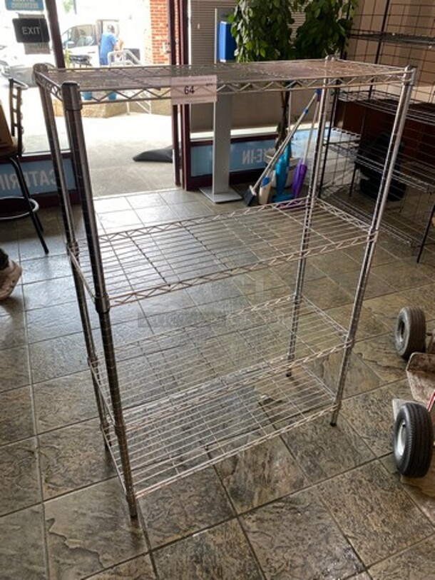 Commercial Metal 4 Tier Shelf! On Legs! BUYER MUST DISMANTLE! PCI CANNOT DISMANTLE FOR SHIPPING! PLEASE CONSIDER FREIGHT CHARGES! - Image 1 of 5