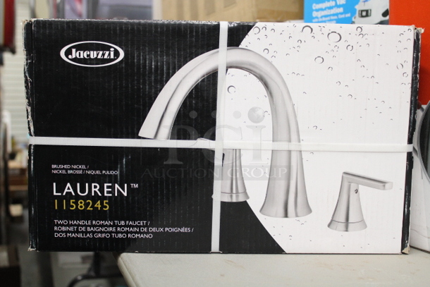 FOR THE PLUMBER! (2) Moen Edison 87042BRB Faucet, (1) Moen Aanbellen 87682SRS Faucet, (1) Delta Flynn 25768LF Faucet, (1) Jacuzzi Lauren 1158245 Brushed Nickel Bath Faucet, (1) Rustoleum Cabinet Transformations® White (Case). 6x Your Bid.  - Image 4 of 5