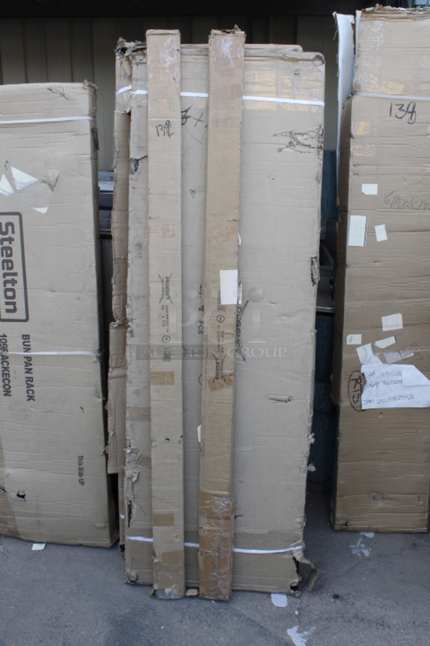 BRAND NEW IN THE BOXES! (2) BOXES OF (4) Regency 74" NSF Green Epoxy Posts. 8 Posts In Total. 2x your bid - Image 2 of 3
