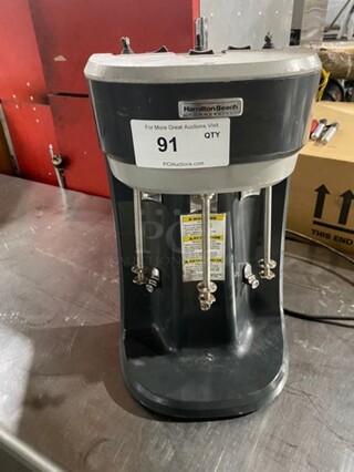 Hamilton Beach Commercial Countertop Professional 3 Spout Beverage/ Milkshake Mixer! Model: HMD400 SN: E0221L00274 120V