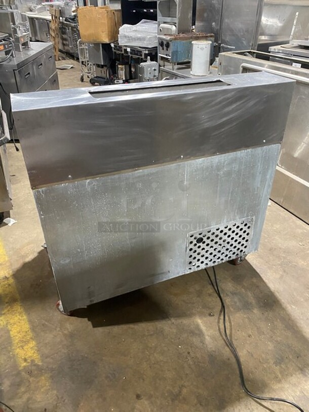 Leader! All Stainless Steel Refrigerated Pizza Marble Table Top! Model DR48SC! 115V! 60HZ! 1Phase! On Casters!
 - Image 2 of 10