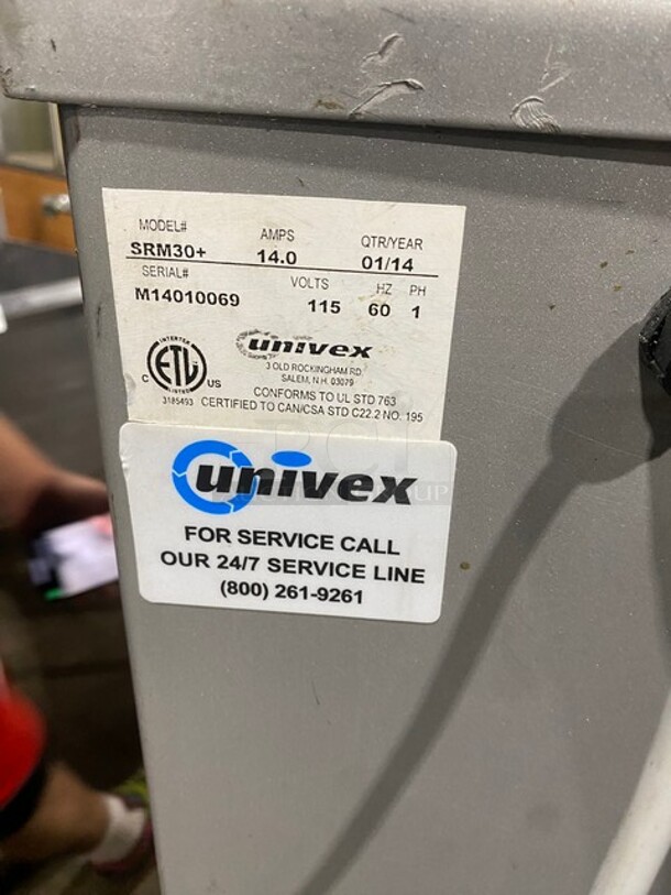  UNIVEX 30qt Floor Style Planetary Mixer With Guard! Heavy Duty Stainless Steel Bowl! MN:SRM30 Serial:M14010069! 115V 1 Phase! 
 - Image 7 of 9