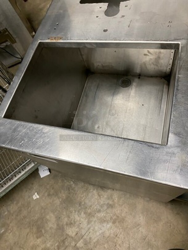 Custom Made Work Top/ Prep Table! With Storage Space Underneath! With Back Splash! All Stainless Steel! On Legs! - Image 5 of 7