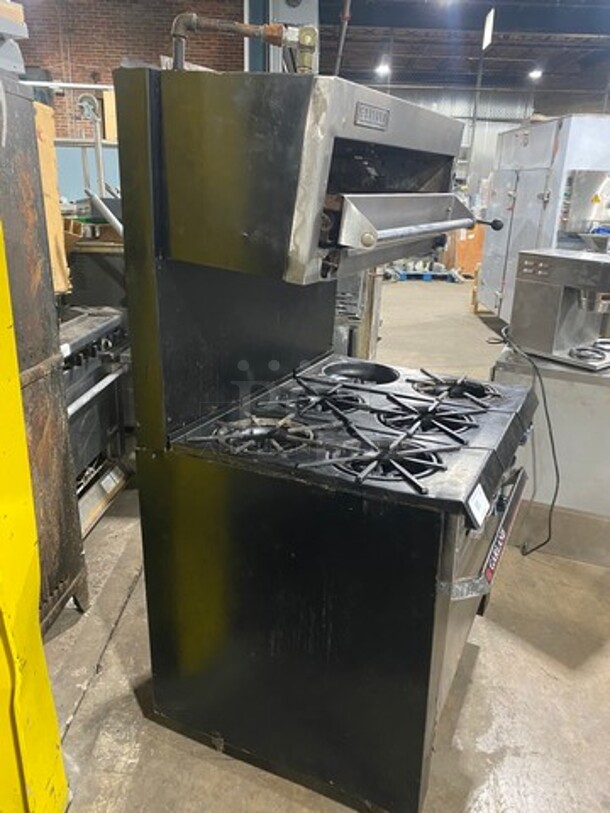 Garland Commercial Gas Powered 6 Burner Stove With Garland Salamander! Oven Underneath! On Legs! - Image 4 of 11