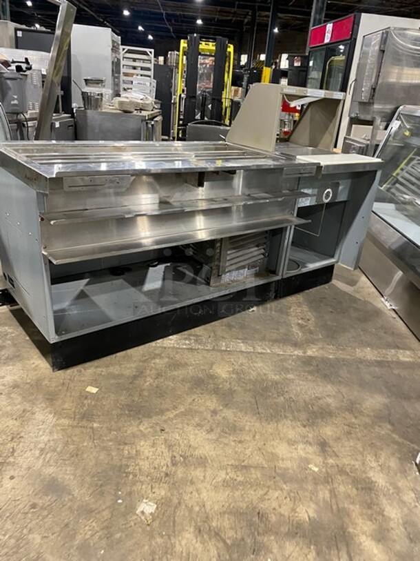 WOW! Duke Commercial Refrigerated Sandwich/Salad Prep Line! Model SUBCP60M Serial 09133564! 120V 1Phase! With Underneath Storage Space! With Single Food Warming Well! All Stainless Steel! Model SUBHFR25M Serial 09135958! 120V! WORKING WHEN REMOVED! - Image 4 of 11