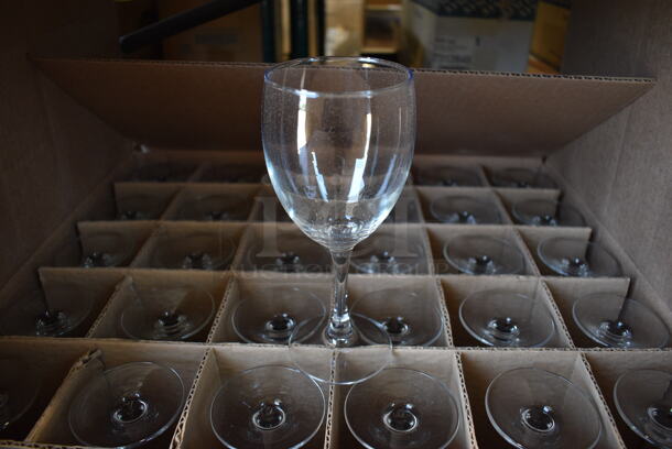 36 BRAND NEW IN BOX! Arcoroc Excalibur Goblet 10.5 oz Wine Glasses. 3x3x7.25. 36 Times Your Bid!