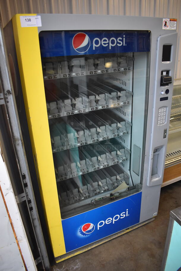 Metal Commercial Vending Machine w/ Bill Acceptor. 42x36x73. Tested and Working! - Image 1 of 5