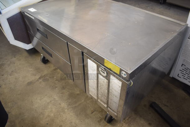 2011 Delfield F2952C 2 Drawer Stainless Steel Refrigerated Chef Base on Commercial Casters 115 Volt, 1 Phase. Tested and Powers On But Does Not Get Cold
 - Image 3 of 7