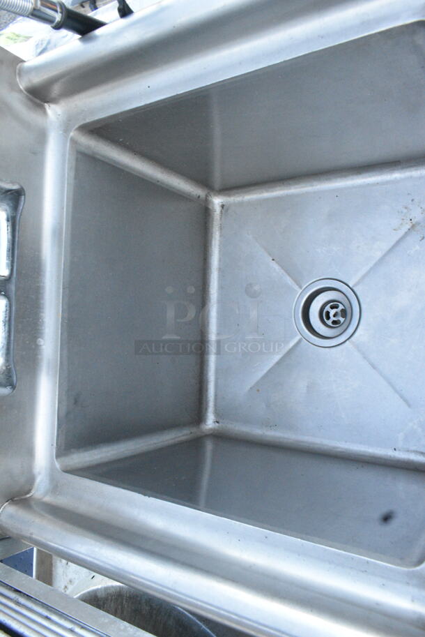 Stainless Steel Commercial Single Bay Sink w/ Faucet, Handles and Spray Nozzle Attachment.  - Image 2 of 4