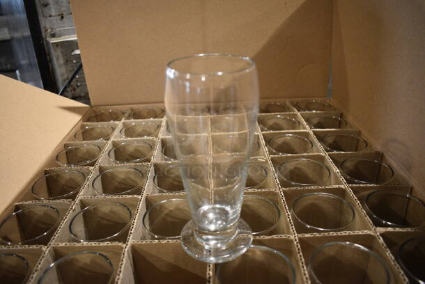 36 BRAND NEW IN BOX! Libbey 3812 Footed Ale Glasses. 3x3x6.5. 36 Times Your Bid!