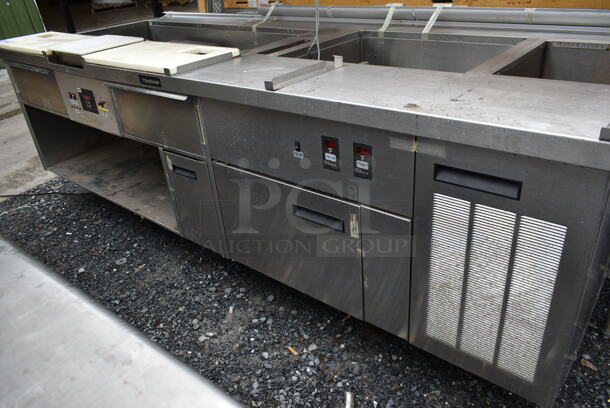 Delfield Stainless Steel Commercial Prep Table w/ Under Shelf and Cutting Boards. 240 Volts, 3 Phase.  - Image 4 of 8