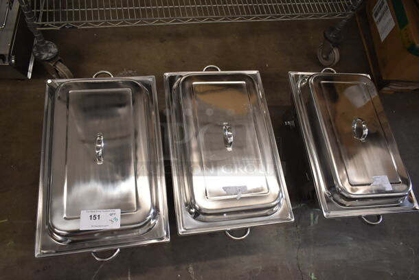 3 BRAND NEW SCRATCH AND DENT! Stianless Steel Chafer / Chafing Dishes w/ Drop In and Lid. 3 Times Your Bid! - Image 3 of 6