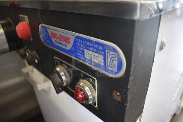 2015 Fujee Metal Commercial Floor Style Meat Slicer on Commercial Casters. 220 Volts. 42x32x59 - Image 8 of 9