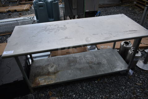 Stainless Steel Commercial Table w/ Metal Under Shelf.