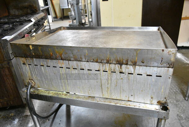 Stainless Steel Commercial Electric Powered Flat Top Griddle w/ Under Shelf on Commercial Casters. This Unit Was In Working Condition When the Restaurant Closed. (kitchen) - Image 7 of 9