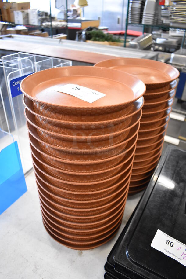 ALL ONE MONEY! Lot of 31 Carlisle Brown Poly Trays. 10.25x10.25x2 - Image 2 of 4
