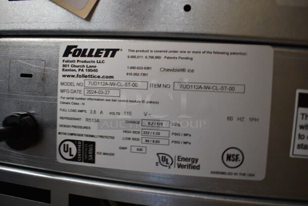BRAND NEW SCRATCH AND DENT! 2024 Follett 7UD112A-IW-CL-ST-00 Champion 7 Series ADA Height Chewblet Undercounter Ice Maker and Water Dispenser with 7 lb. Bin and Filter. 100 lb. 115 Volts, 1 Phase.  - Image 7 of 7