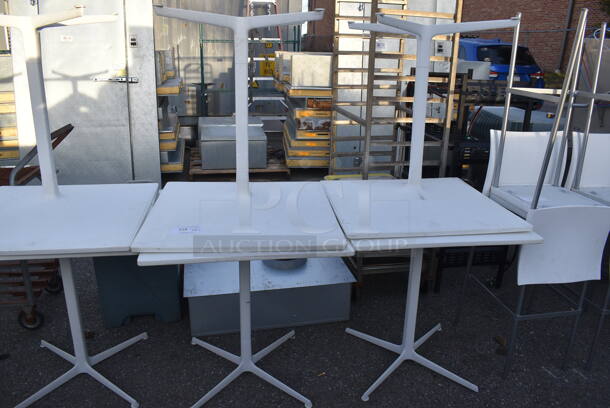 4 White Dining Height Tables on White Table Base. Stock Picture - Cosmetic Condition May Vary. 27.5x27.5x29. 4 Times Your Bid! - Image 8 of 8