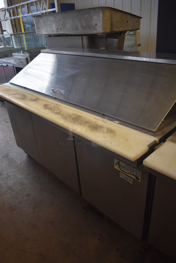 Avantco 178SCLM3 Stainless Steel Commercial Sandwich Salad Prep Table Bain Marie Mega Top on Commercial Casters. 115 Volts, 1 Phase. 70x32x47. Tested and Powers On But Does Not Get Cold - Image 7 of 7