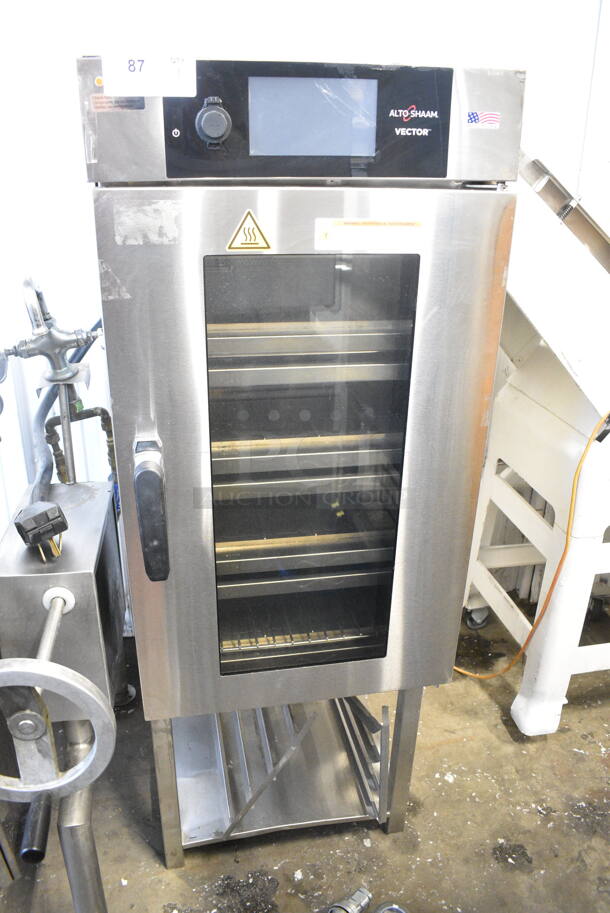 2019 Alto Shaam VMC H4H Stainless Steel Commercial Electric Powered Half-Size Vector H Multi Cook Oven on Stand. See Pictures For Side Dent and Crack in Screen. 208-240 Volts, 3 Phase. - Image 1 of 10
