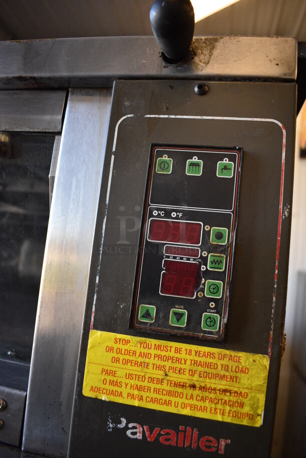 Pavailler Stainless Steel Commercial Electric Powered 3 Deck Digital Steam Artisan Brick Oven Pizza Oven on Metal Legs. Appears To Be Model Rubis 4B. 208-220 Volts, 3 Phase. 67x56x74 - Image 11 of 11