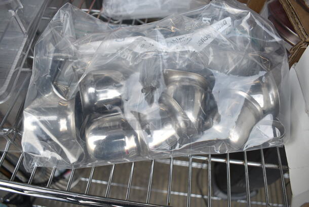 ALL ONE MONEY! Two Tier Lot of Various Items Including Blender, Metal Cake Stand, Poly Buckets,  Patty Paper, Saucers.  - Image 6 of 12