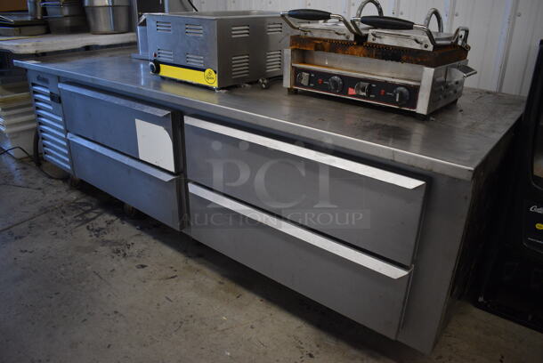 Traulsen TE084HT Stainless Steel Commercial 4 Drawer Chef Base on Commercial Casters. 115 Volts, 1 Phase. 84x35x26.5. Tested and Working! - Image 2 of 6