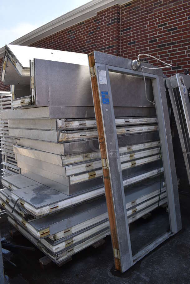7'x16'x8' Walk In Cooler Box w/ Door, 3 Glass Doors, Russell Model CTA46-123 Condenser and Compressor.  - Image 3 of 8