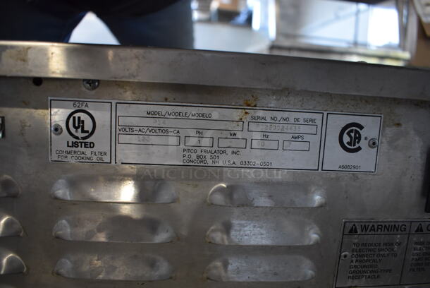 Pitco Matic P14 Stainless Steel Commercial Portable Fryer Oil Filtration System on Commercial Casters. 120 Volts, 1 Phase. 17x30x24 - Image 7 of 9