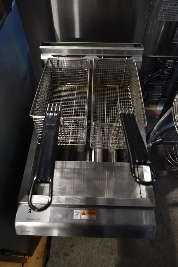 BRAND NEW SCRATCH AND DENT! 2022 Cooking Performance Group CPG 351FCPG30L Stainless Steel Commercial Countertop Propane Gas Powered Deep Fat Fryer w/ 2 Metal Fry Baskets. 53,000 BTU. - Image 3 of 7