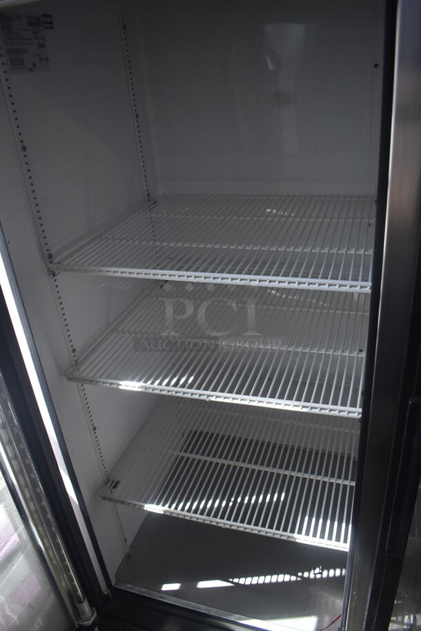 True GDM-49 Commercial 2-Door Glass Merchandiser Cooler With Polycoated Shelves, Black. 115V, 1 Phase. Tested and Powers On But Does Not Get Cold - Image 4 of 6