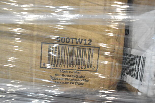 27 BRAND NEW Boxes Including 394365XL Noble Products Powder-Free Disposable Clear Vinyl Gloves for Foodservice - Extra Large - 1000/Case, 128HD8COMBO Choice Heavy Duty 8 oz. Microwavable Translucent Plastic Deli Container and Lid Combo Pack - 240/Case, 500TW12 Choice 12 oz. Translucent Thin Wall Plastic Cold Cup - 1000/Case, 5008W Choice 8 oz. Tall White Poly Paper Hot Cup - 1000/Case, 795PTOKFT4 Choice Kraft Microwavable Folded Paper #4 Take-Out Container 7 3/4" x 5 1/2" x 3 1/2" - 160/Case, 500TW12 Choice 12 oz. Translucent Thin Wall Plastic Cold Cup - 1000/Case, 127P150C Choice 1.5 oz. Clear Plastic Souffle Cup / Portion Cup - 2500/Case, 394385L Noble Products White Powder-Free Disposable Latex Gloves for Foodservice - Large - 1000/Case, 760VP130 Carnival King 130 oz. Popcorn Bucket - 150/Case, 500LFLAT Choice Clear Flat Lid with Straw Slot - 9, 12, 16, 20, and 24 oz. - 1000/Case. 27 Times Your Bid!  - Image 10 of 12