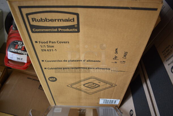 ALL ONE MONEY! Lot of 24 BRAND NEW IN BOX! Rubbermaid Clear Poly Full Size Drop In Bin Lids - Image 3 of 3