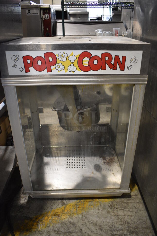 Gold Medal Model 2001ST Metal Commercial Countertop Popcorn Machine Merchandiser. 120 Volts, 1 Phase. 27x20x40. Cannot Test Due To Plug Style
