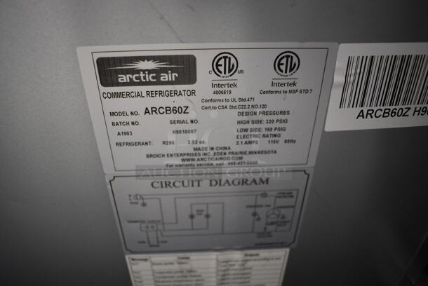BRAND NEW SCRATCH AND DENT! Arctic Air ARCB60Z Stainless Steel Commercial 2 Drawer Chef Base on Commercial Casters. 115 Volts, 1 Phase. 62x32x27. Tested and Working! - Image 7 of 7