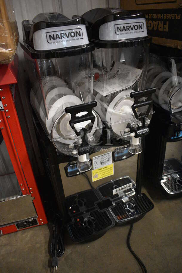 BRAND NEW IN BOX! Narvon Model OASIS 2-10 Metal Commercial Countertop 2 Hopper Slushie Machine. Each Hopper Has 2.6 Gallon Capacity. 120 Volts, 1 Phase. 17x22x34. Tested and Working! - Image 3 of 10