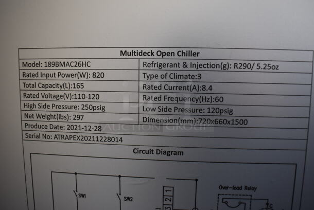 BRAND NEW SCRATCH AND DENT! Avantco 189BMAC26HC Metal Commercial Open Grab N Go Merchandiser on Commercial Casters. 110-120 Volts, 1 Phase. 28x26x59.5. Tested and Working! - Image 11 of 11